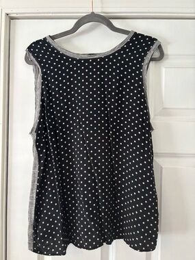 J. Crew Black Polka Dot Tank with Light Pink Dots